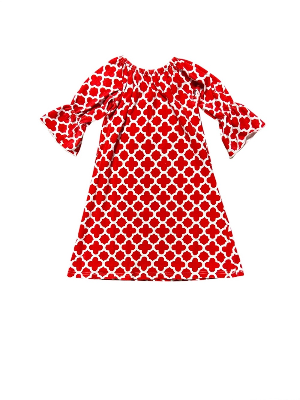 Red & white cotton dress, size 4/5T